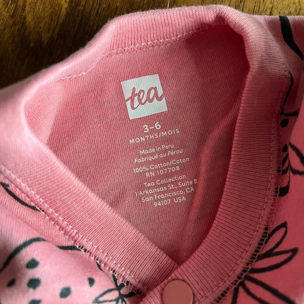 Tea Collection strawberry romper 3-6m NWT